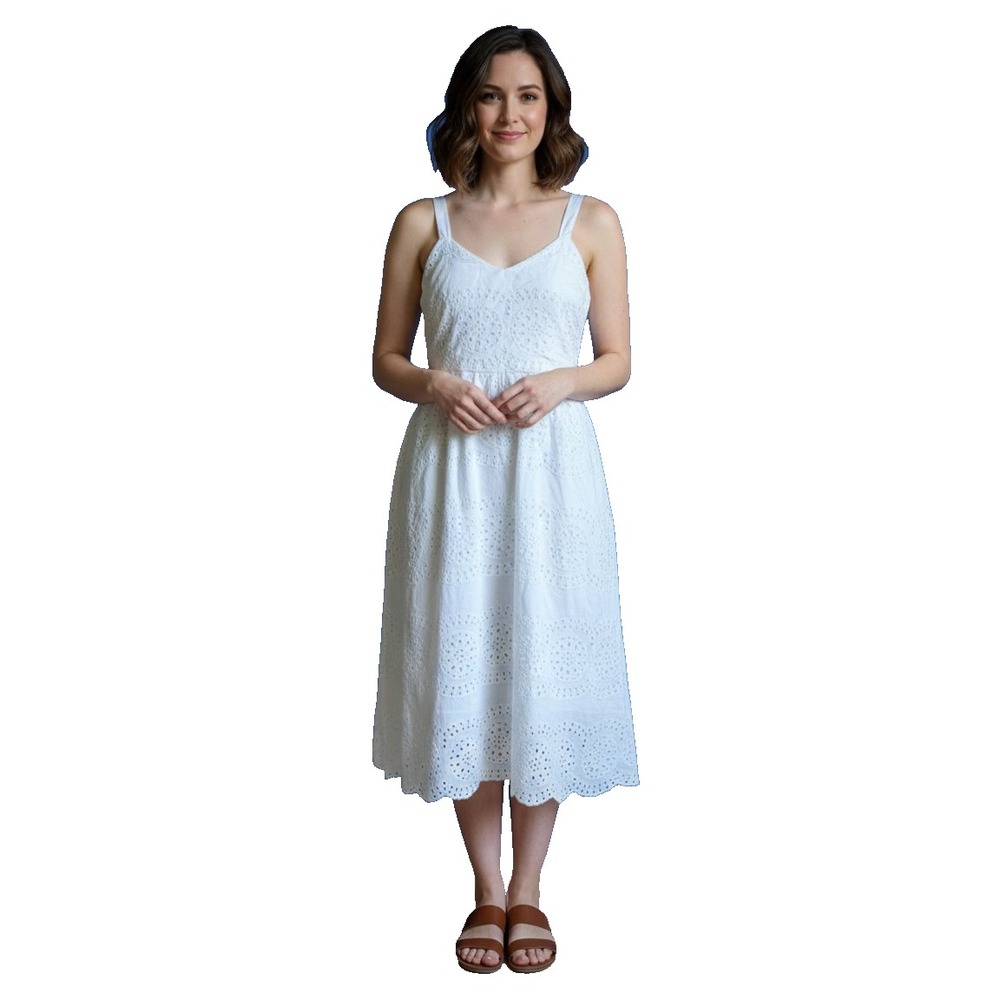 Louche London Sustain Dress 14 Eyelet Lace Eco Friendly Cottagecore Etherial